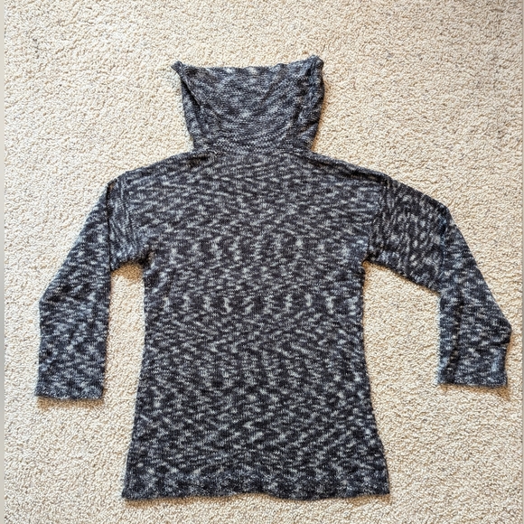 Large Anne Klein Cowl Neck Sweater Black and Grey - Picture 2 of 5